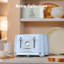 Grille-pain 4 tranches Longdeem: fentes extra-larges, 6 réglages, bleu pastel chic