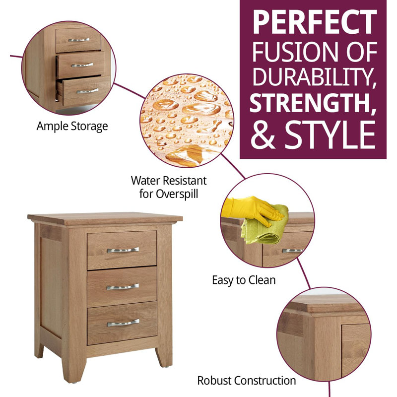 50cm W Bedside Table