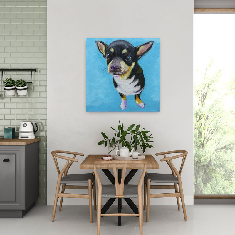 Art contemporain de chien de Rachel, H 32 po x l 32 po