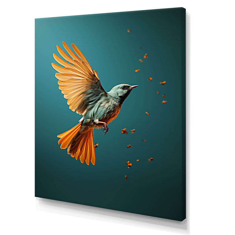 Oiseau contemporain, impression d'art mural, H 20 po x l 12 po x P 1 po, Toile tendue