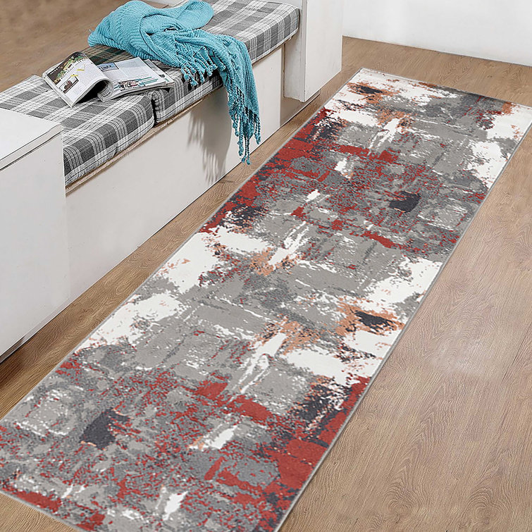 Tapis rouge / gris Nemaha