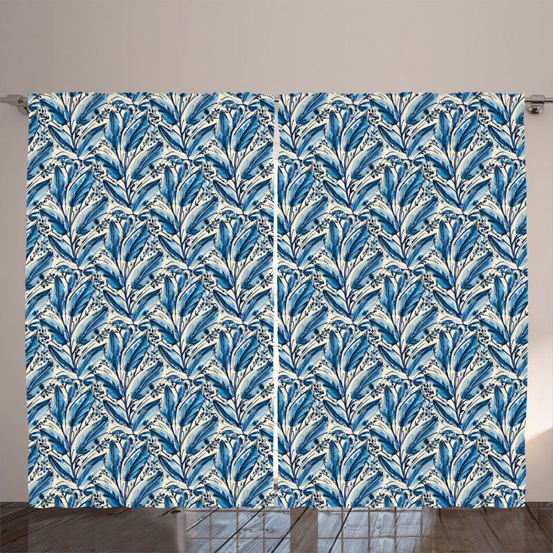 Polyester Semi Sheer Curtain Pair