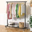 Portant à vêtements roulant en métal noir, organisateur de vêtements autoportant réglable avec roulettes, garde-robe peu encombrant et rangement pour la maison