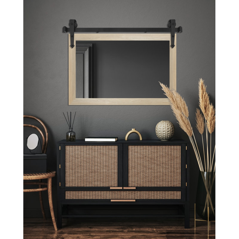 Ranchester Flat Wall Mirror, Blonde Maple, 33" x 50"