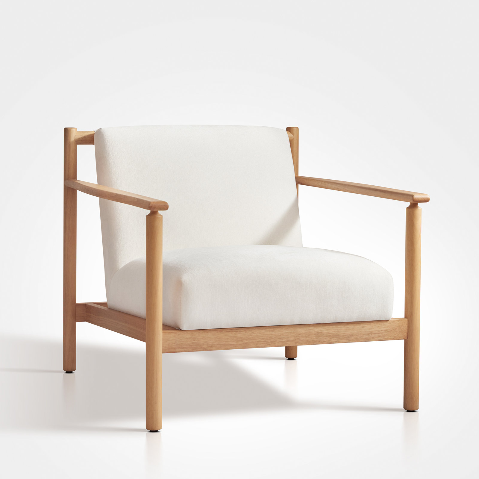 Solid Wood Armchair, Cloud Performance Weave