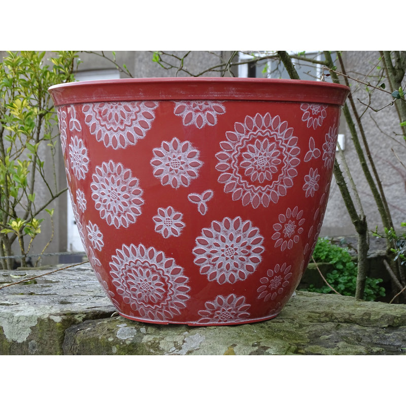 Corsair Pot Planter, Red/White, 31 cm H x 40 cm W x 40 cm D