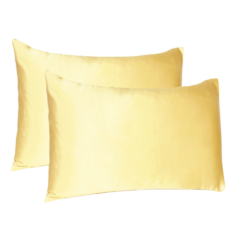 Taie d'oreiller en satin , Grand, Doré