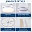 48 Inch Low Profile Ceiling Fan with Light, White Blades, Slim Flush Mount Design, Quiet Motor for Bedroom, Living Room & Small Spaces