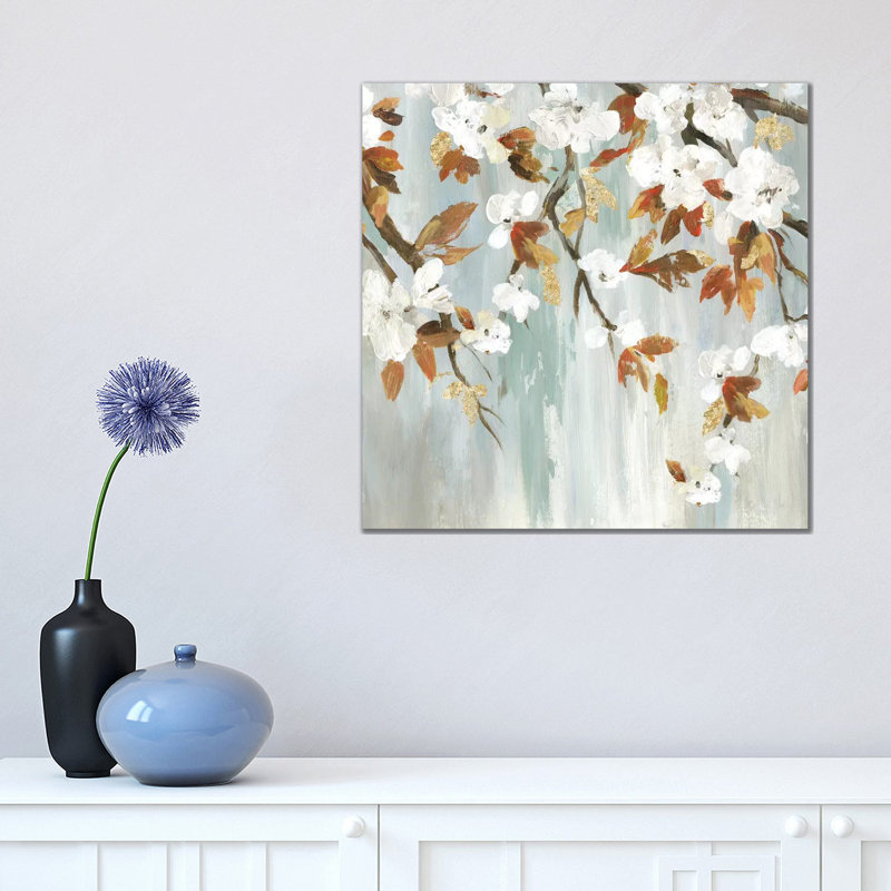 Golden Blooms III by Asia Jensen - Wrapped Canvas Painting