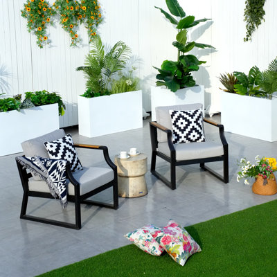 Nyjae 2 - Person Patio Conversation Set with Cushions