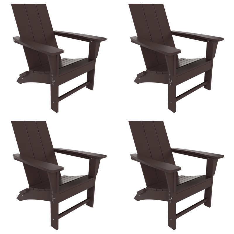 Joubert Foldable Outdoor Adirondack Set, Dark Brown