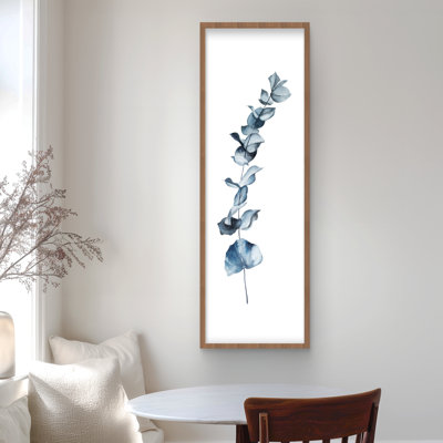Eucalyptus Blue Leaves - Blue Floral Framed Matted Print