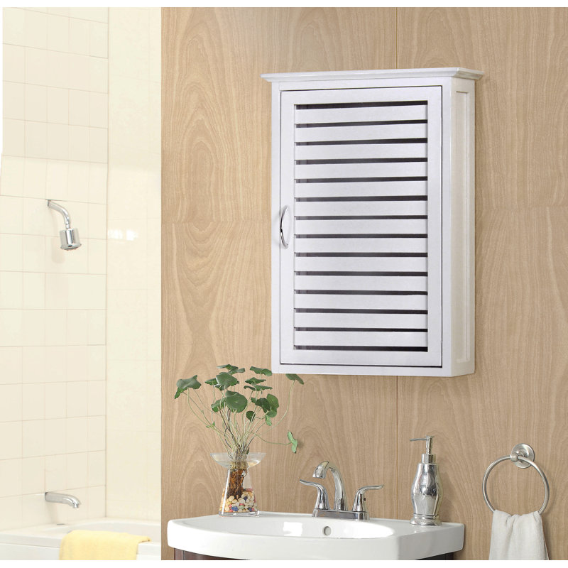 Solid Wood Bathroom Cabinet, White