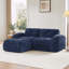 Canapé en L sans os avec tissu en velours doux, éponge haute densité 32D et repose-pieds mobile - sans assemblage-1635606518