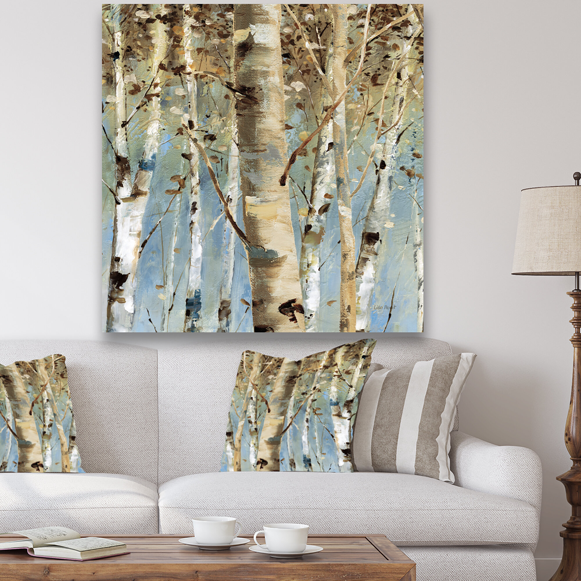 white birch forest wall art