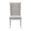Chaise d'appoint en lin gris clair et blanc vieilli, ensemble de 2