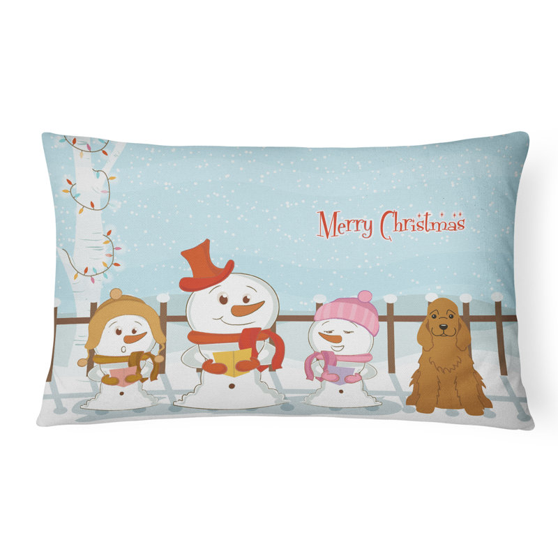 Coussin lombaire intérieur / extérieur Merry Christmas, Rouge