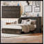 Grand lit escamotable style ferme avec station de charge, lit plateforme pliable avec grand tiroir de rangement pour chambre d'amis, petite chambre, gris rustique-448916646