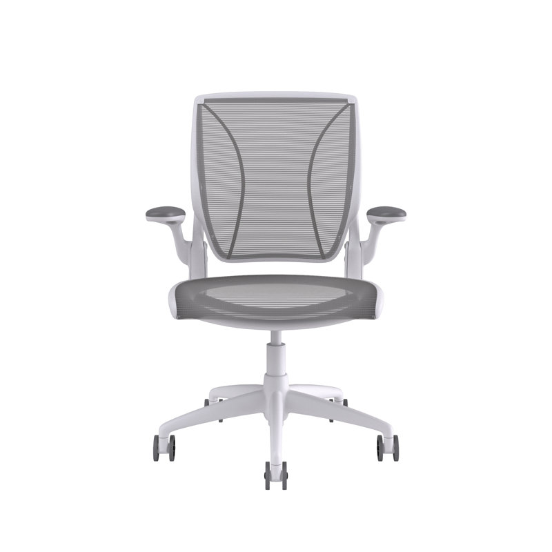 World Task Chair, White, Silver, Fixed