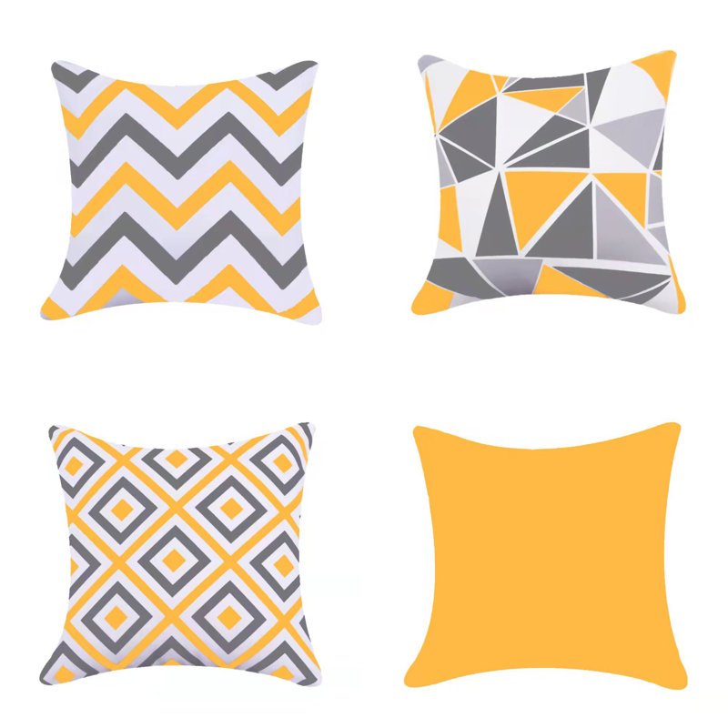 Batina Indoor / Outdoor Geometric Square Cushion Cover, Yellow