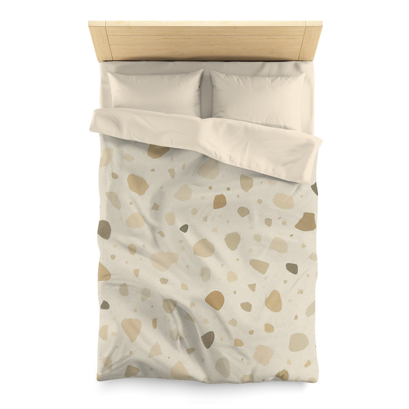 Microfiber Duvet Cover Boho Style, Design 38, Cream, Twin Duvet Cover