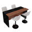 Ensemble de table de salle à manger de style moderne avec éclairage DEL et 4 tabourets de bar pour les espaces de vie contemporains-1129492162