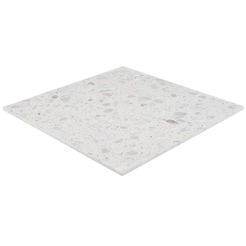 Terrazzo Italy Sacra 24x24 Honed Marble Tile, Sacra Bianco White
