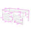 Lit simple mezzanine bas avec tablettes, garde-corps et échelle-2090200541