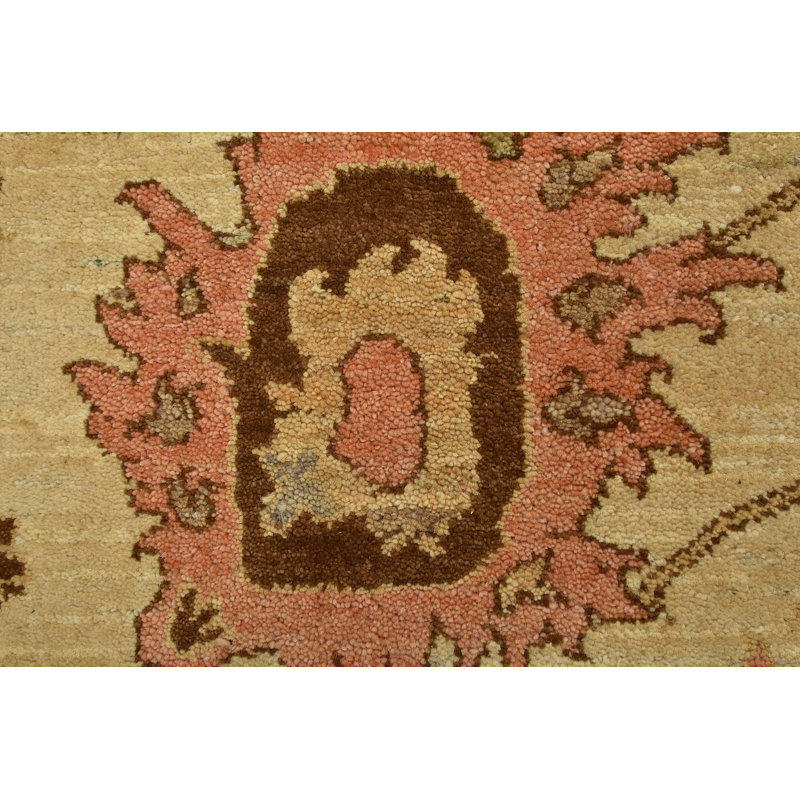 Tapis beige nouvel âge en laine 8 pi 11 po x 12 pi 1 po Gavon