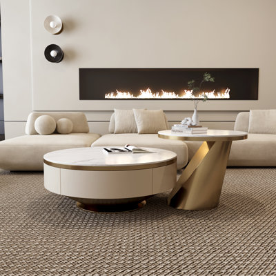 Solid Coffee Table with Storage