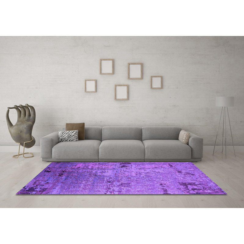 Tapis mauve Mid-Century Modern 2834, Carré de 6 pi