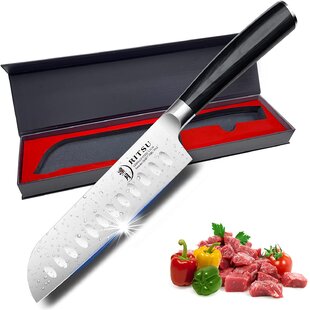 Santoku Chef's Knife 7 inch: Best Quality Professional Scalloped