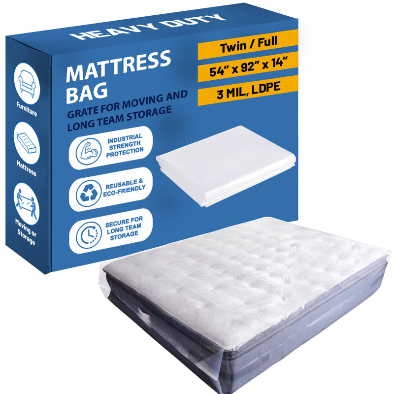 Housse pour matelas pour le déplacement et le rangement, housse de protection pour matelas robuste, sacs de rangement pour matelas imperméables, polyuréthane, résistant aux déchirures, simple / double