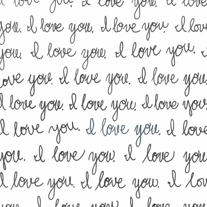 «I Love You», impression sur toile tendue, H 12 po x l 12 po