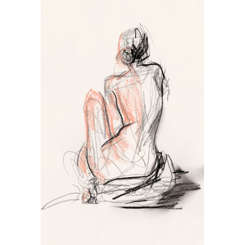 «Figure Gesture II» par Jennifer Paxton Parker - reproduction d'art sur toile tendue, H 12 po x l 8 po, Doré