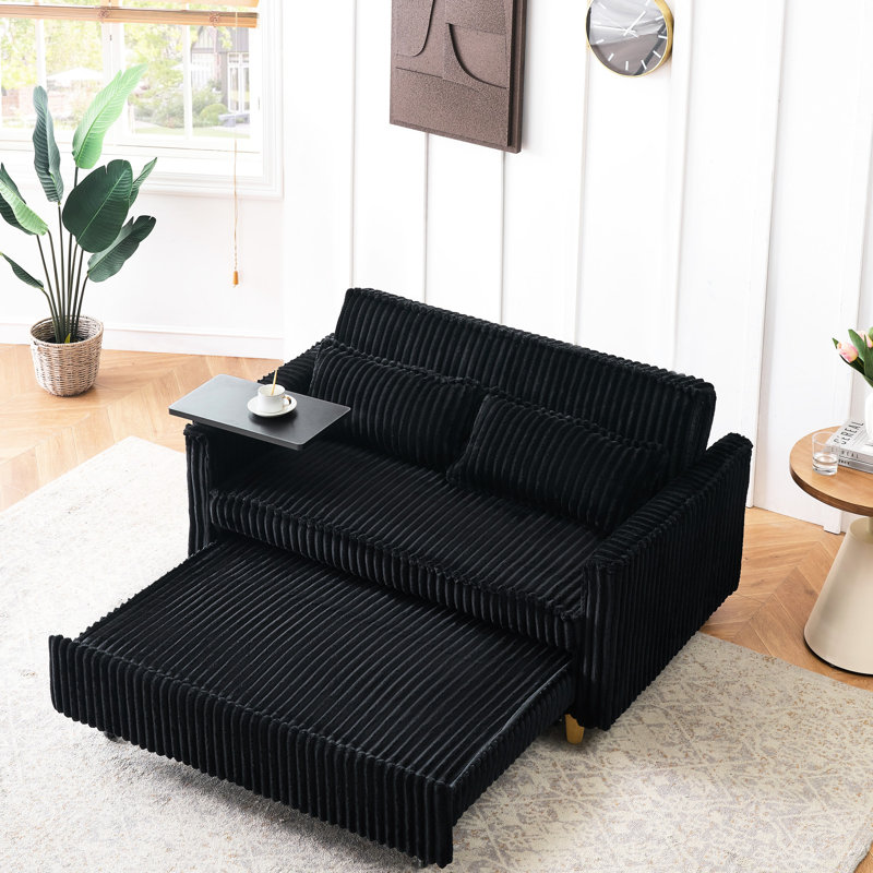 Velours côtelé noir avec plateau de jeu réglable et mobile