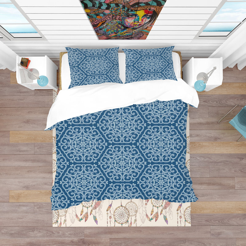 Ensemble de housse de couette rétro, Housse de couette double / grand et 2 taies