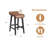 Bar Stools, Counter Height Bar Stools with Low Back and Footrest, Wood Frame-1624651014-1624651013