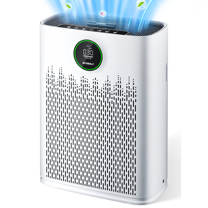 Purificateur d'air pour grande pièce, couvre jusqu'à 223 m² avec filtre HEPA véritable, mode nuit à 22 dB
