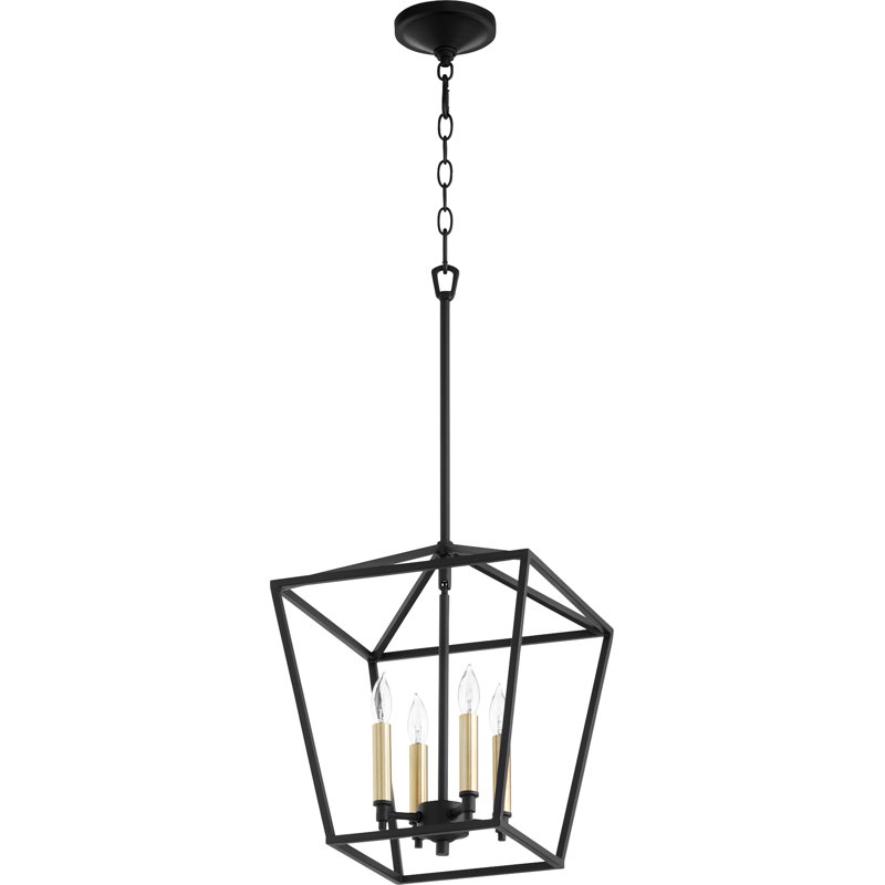 luminaire suspendu géométrique 4 lumières lanternes Arletta, Noir