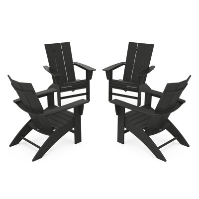 Muskoka Chairs Amucolo Black Folding Outdoor Plastic Adirondack