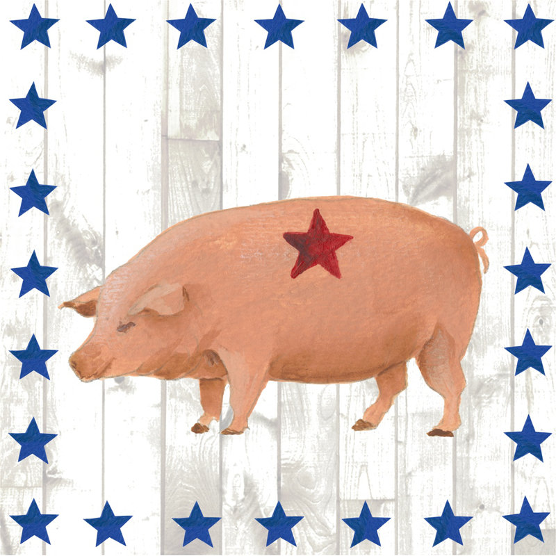 Americana Animals IV by Regina Moore - Wrapped Canvas Painting, 91cm H x 91cm W
