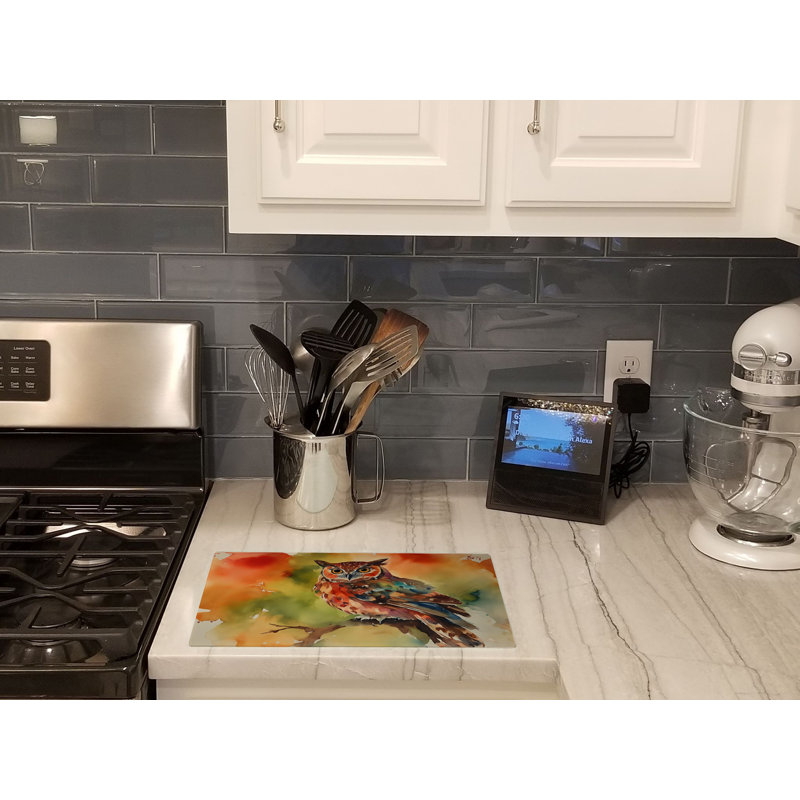 Elf Owl Glass Cutting Board
