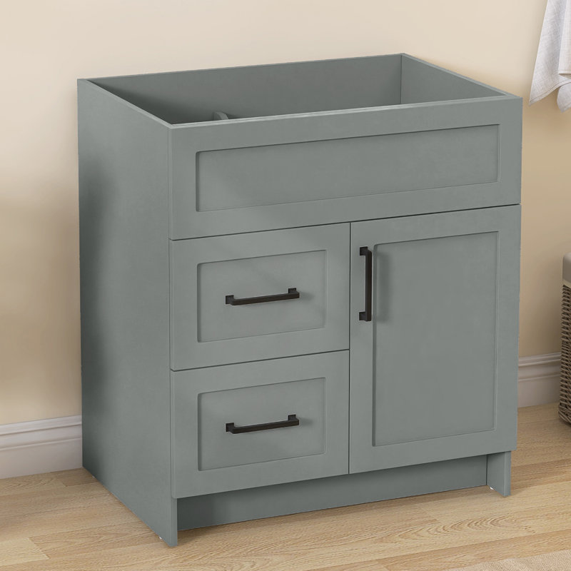 Armoire de salle de bain autoportante 30 po x l 21,5 po x H 33,44 po gris céleste sans plateau, 30"