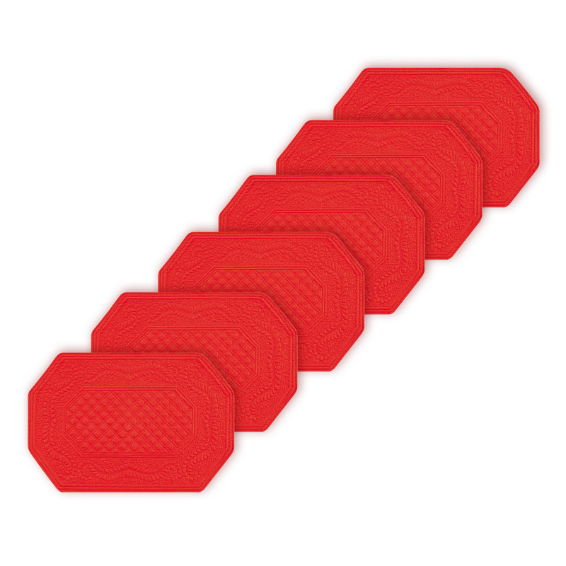 Napperon en coton 19 "Antanas, Rouge