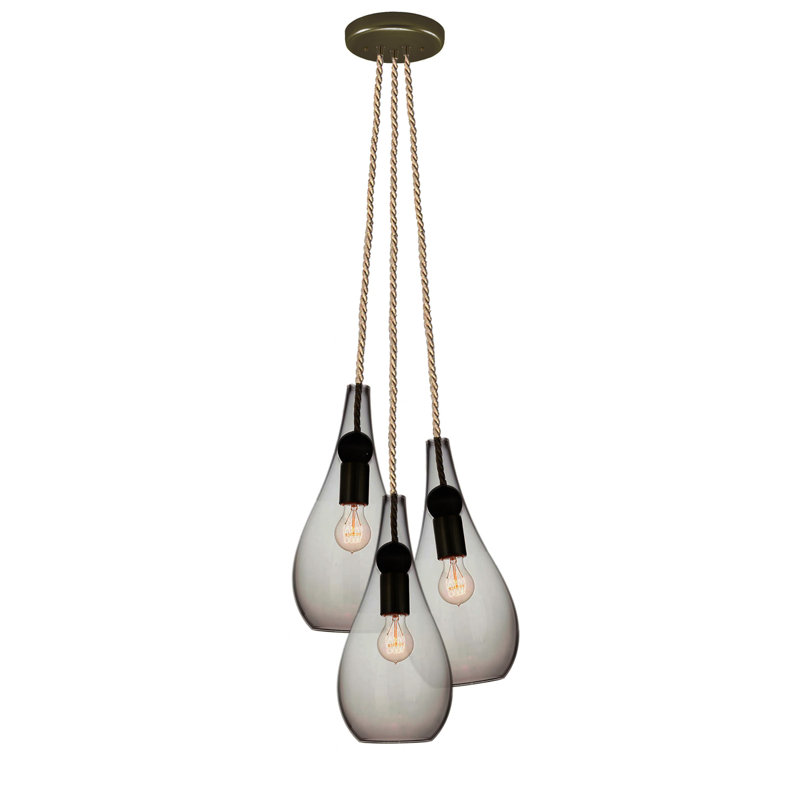 3 - Light Chandelier, 108" H x 20" W x 20" D, No Bulb Included