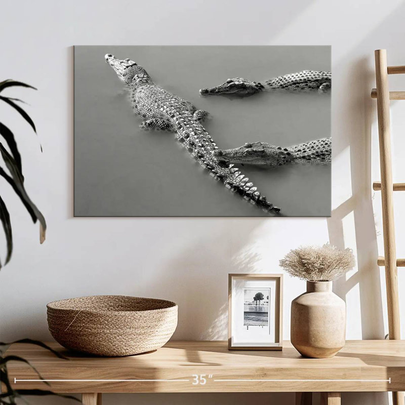Crocodile Trio, 8" H x 12" W