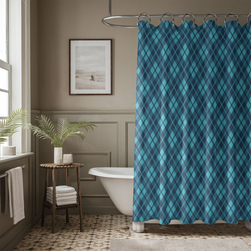 Rideau de douche haut de gamme en maille bleu marine, H 74 po x l 71 po