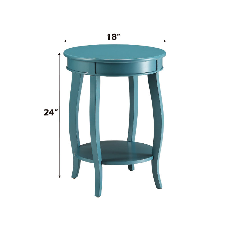 Table d'appoint en bois bleu sarcelle