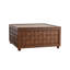 Farmhouse Coffee Table With Storage, Large Square Coffee Table For Living Room, Brown